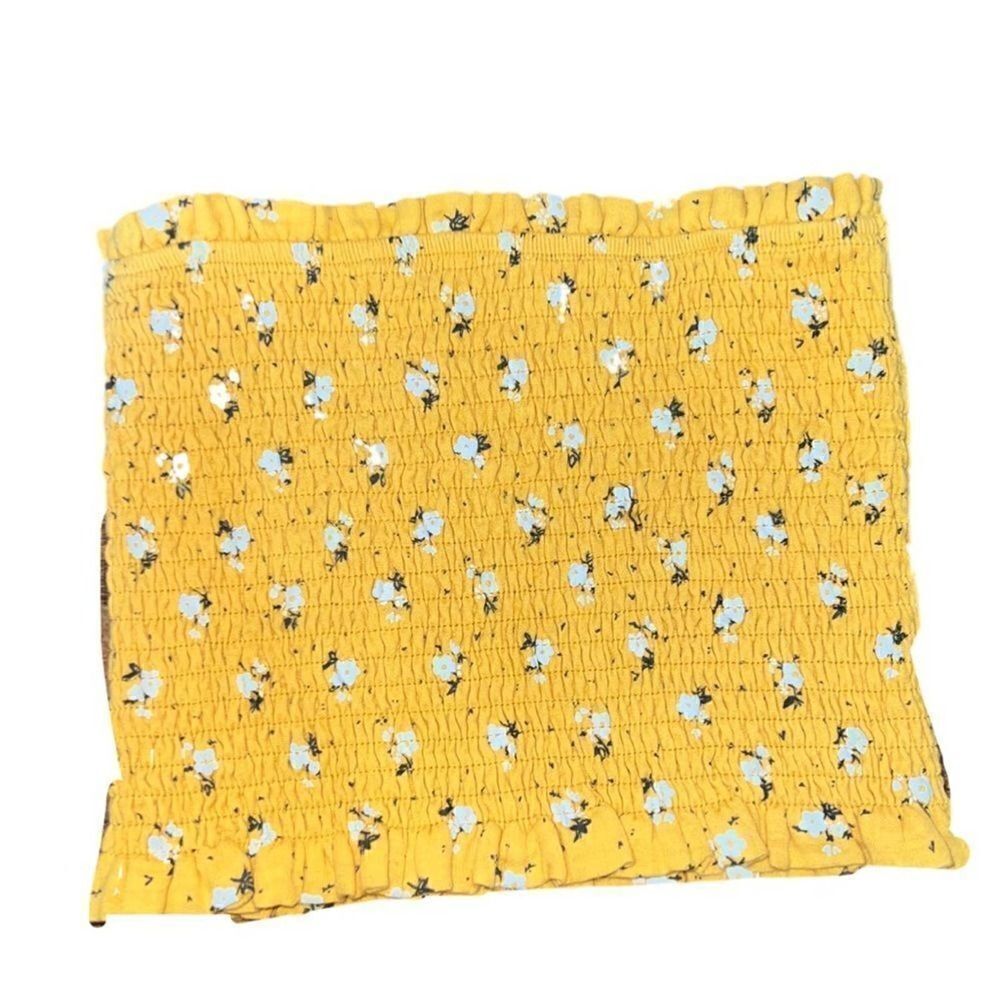 Lulus smocked strapless floral cropped tube top size M - Picture 6 of 6